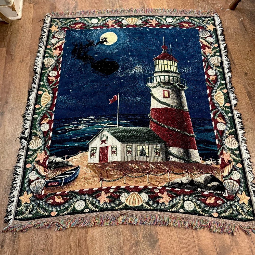 Vintage crown crafts tapestry blanket